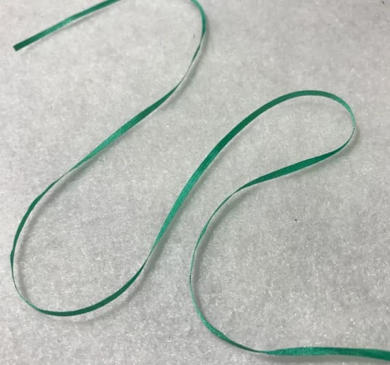 emerald none - Emerald Green Pure Silk Embroidery Ribbon 2mm (1/16") wide Made in France - 3 Yards-