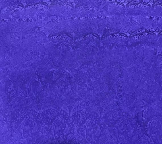 purple silk fabric - Hand Dyed Iris Purple PAISLEY - Silk Jacquard Fabric