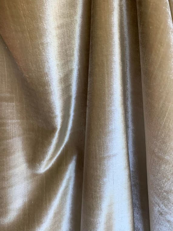 cream velvet fabric - Cream - Upholstery Weight Long Pile Velvet Fabric Faux Fur