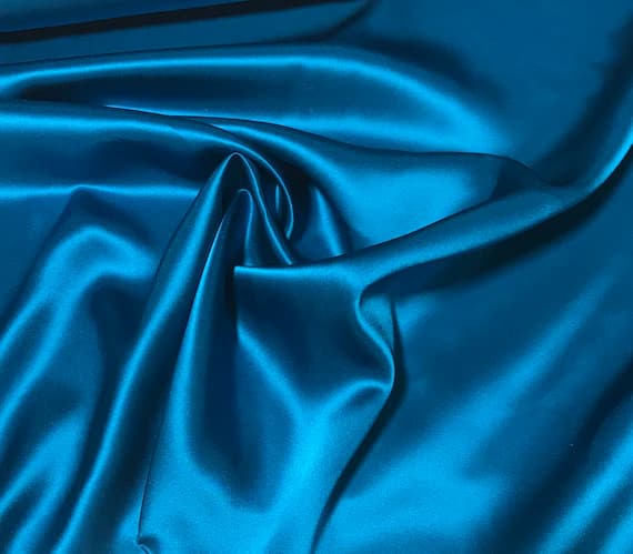 teal charmeuse fabric - Teal Blue - Silk Charmeuse Fabric