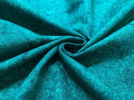teal cotton fabric - Teal Green New Millennium Marble Blender Cotton Fabric Vintage 90's OOP by RJR