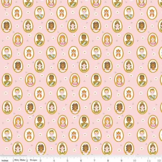 pink cotton fabric - Guinevere People Pink - Riley Blake Cotton Fabric