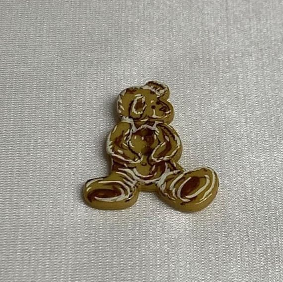 brown none - Brown Teddy Bear Plastic Button -1" - Dill Buttons Brand - Set of 2