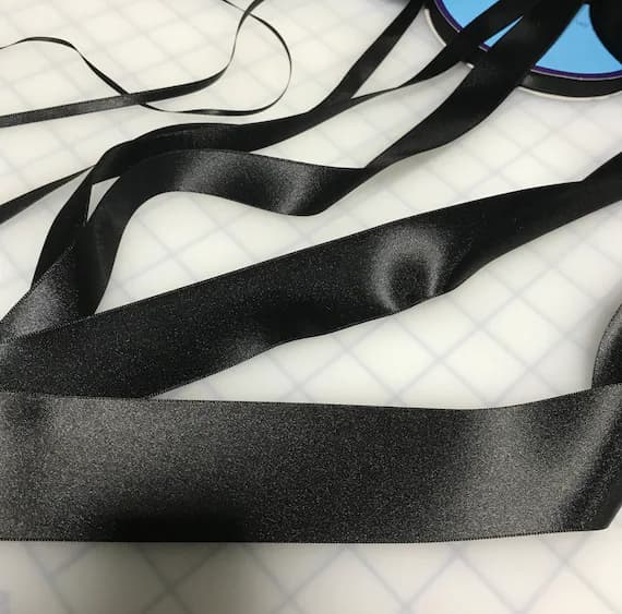 black none - Black Double Sided Satin Ribbon - Made in France (7 Widths to choose from)
