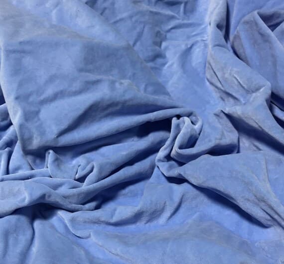 blue velvet fabric - Hand Dyed Periwinkle Blue - Cotton Velveteen Fabric