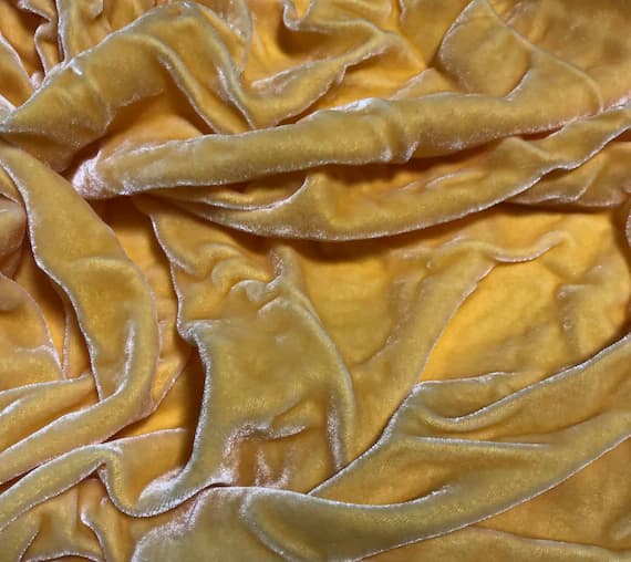 velvet fabric - GOLDENROD Hand Dyed Silk Velvet Fabric