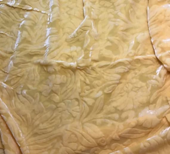 velvet fabric - Goldenrod Floral - Hand Dyed Burnout Silk Velvet