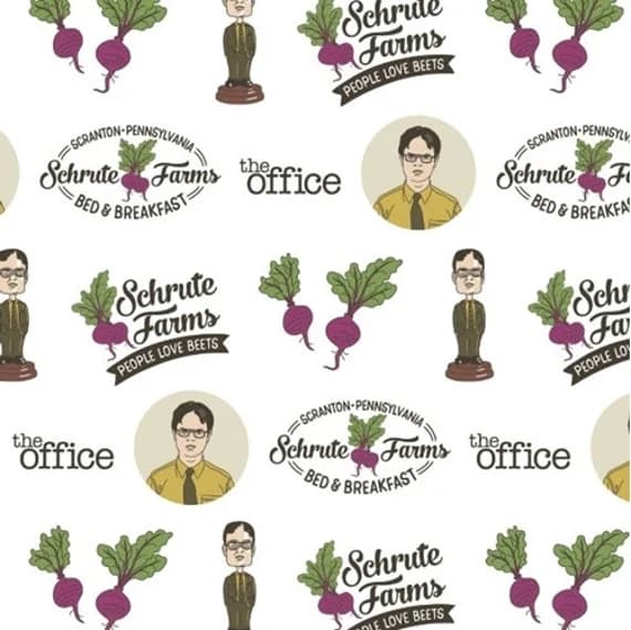 cotton fabric - Schrute Farms - The Office - EE Schenck Cotton Fabric