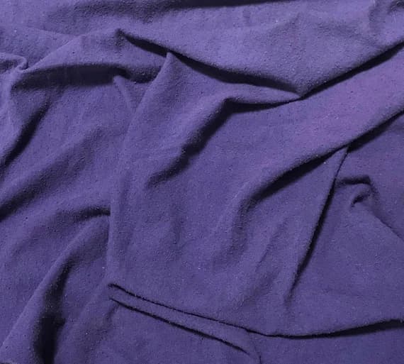 blue noil fabric - MIDNIGHT BLUE Hand Dyed Raw Silk NOIL Fabric