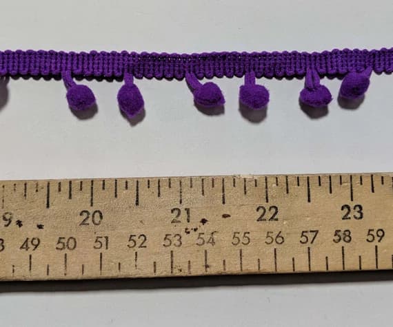 purple none - PURPLE Pom Pom Trim (3/4" wide) 3 yards