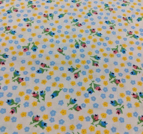 cream cotton fabric - Petite Treat - Floral Cream Multi - Riley Blake Cotton Fabric