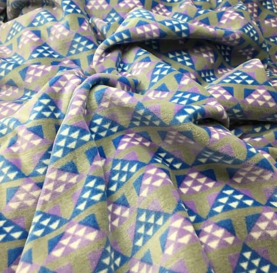 gray velvet fabric - Gray & Purple Geometric VELVET Fabric - Cotton Home Dec - 54" wide