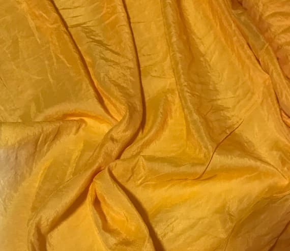 orange silk fabric - Hand Dyed Tangerine Orange - Silk/Cotton Voile Fabric