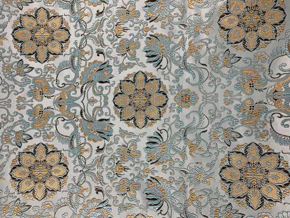 aqua brocade fabric - Mermaids and Medallions Light Aqua - Silk Brocade Fabric - 29" wide