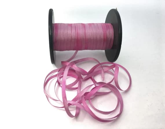 lilac none - Hand Dyed Lilac #33 Pure Silk Embroidery Ribbon 4mm 1/8" wide Japan -3 yards-