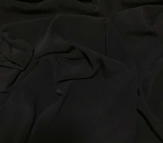 black crepe fabric - Black - Crinkle Silk Crepe Fabric