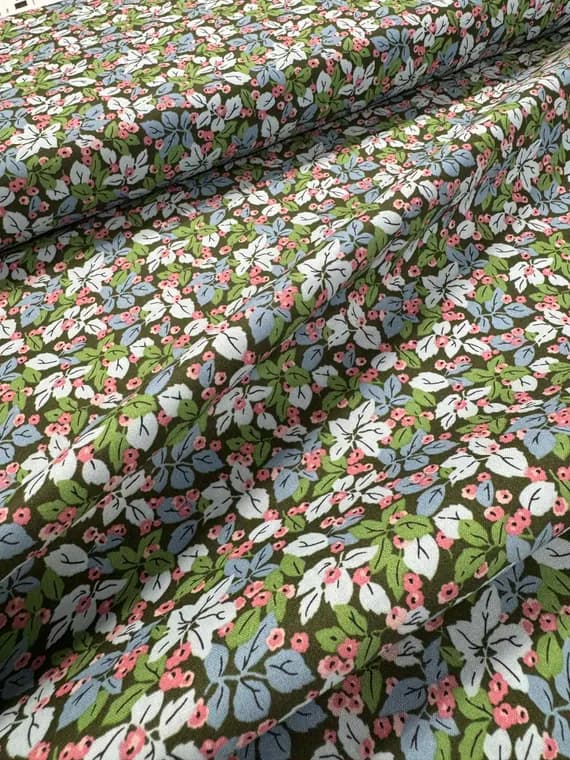 cotton fabric - Rustling Leaves B - Woodland Walk By Liberty Fabrics for Riley Blake - Cotton Fabric made in Italy