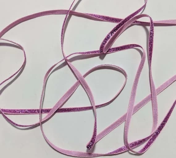 pink none - French VELVET Ribbon Lurex Metallic PINK 2 yards x 5mm 1/4 inch