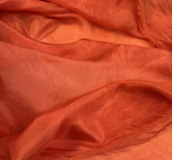 orange habotai fabric - Hand Dyed BLOOD ORANGE China Silk HABOTAI Fabric