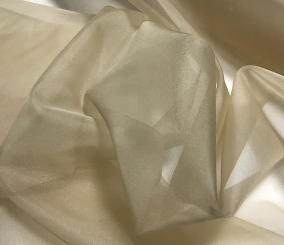 beige organza fabric - Beige - Silk Organza Fabric