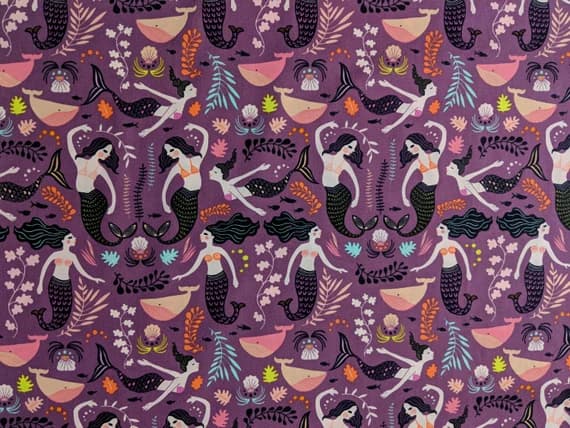 cotton fabric - Mermaids Siren Song Orchid - Sirena - Art Gallery Fabrics -Premium Cotton