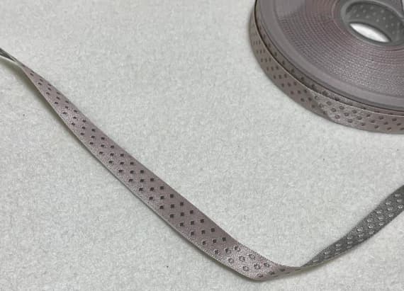 gray none - Pink & Gray Reversible Polka Dot Jacquard Ribbon Trim Made in France 3/8" wide