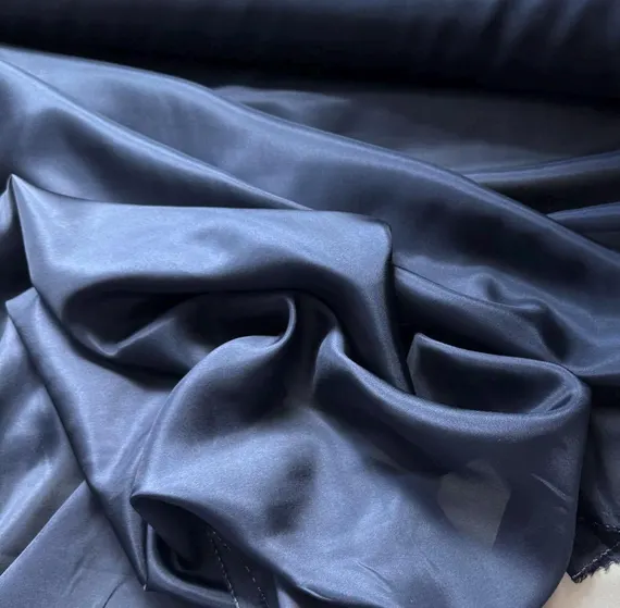 navy habotai fabric - Navy Blue China Silk HABOTAI Fabric 8mm weight 45" width