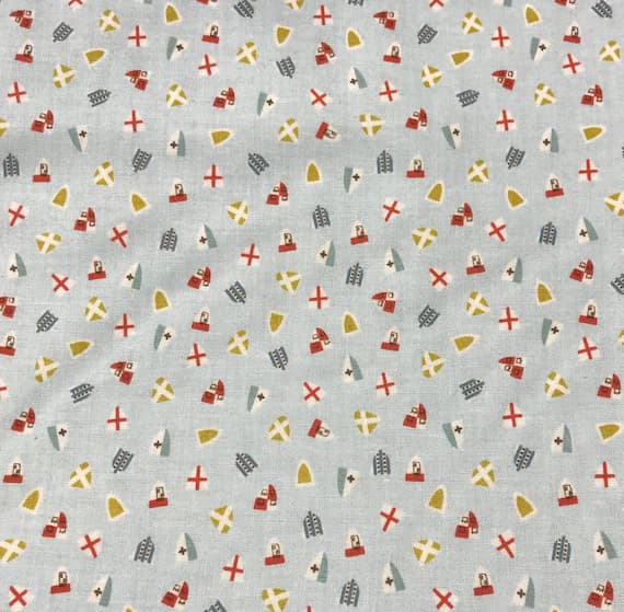 blue cotton fabric - Lancelot Shields on Blue - Riley Blake Cotton Fabric
