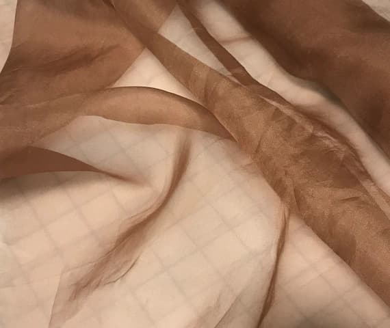 organza fabric - Hand Dyed TERRA COTTA - Silk Organza Fabric