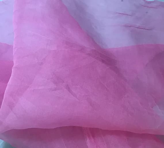 pink organza fabric - Hand Dyed BALLERINA PINK - Silk Organza Fabric