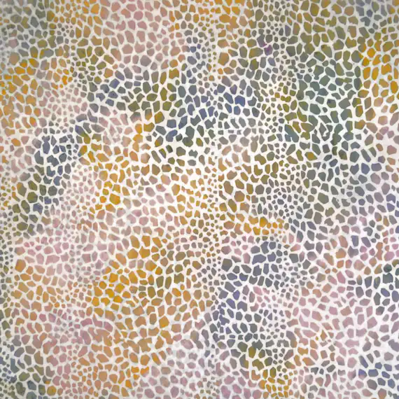 green cotton fabric - Naranja Pink & Green Giraffe Spots - Batik by Mirah Cotton Fabric
