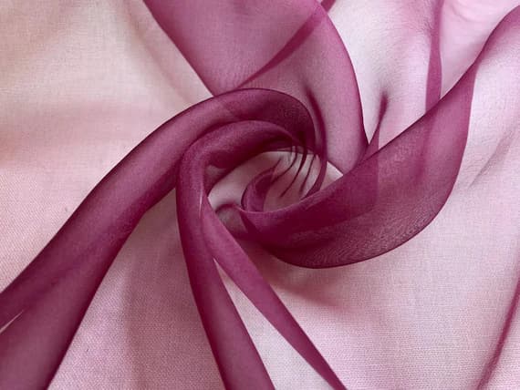 maroon organza fabric - Hand Dyed MAROON - Silk Organza Fabric