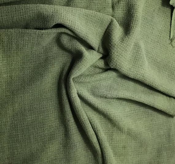 green noil fabric - MOSS GREEN Hand Dyed Raw Silk Squares Weave Check NOIL Fabric