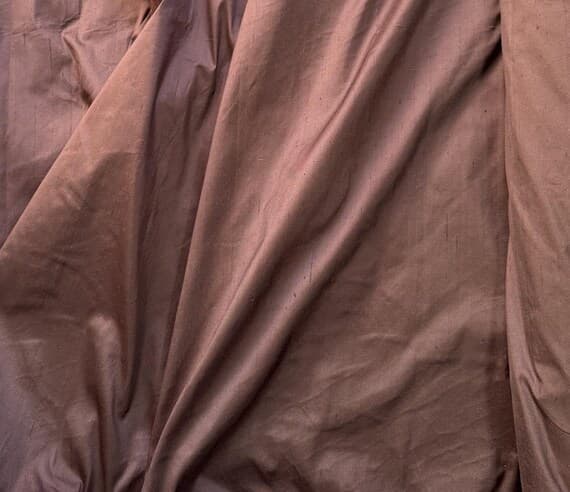 brown dupioni fabric - Mahogany Brown 100% Silk DUPIONI Fabric