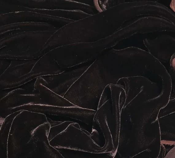 brown velvet fabric - CHOCOLATE BROWN Hand Dyed Silk Velvet Fabric