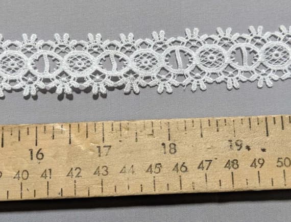 white lace - Floral Fagoting Beading White - Guipure Bridal Lace (1-1/8" wide)