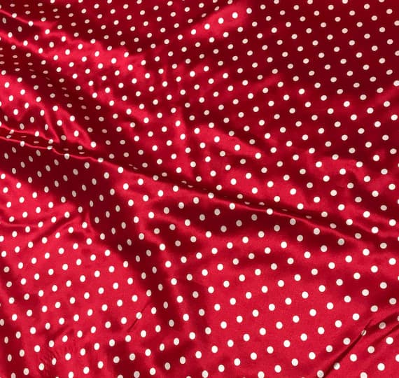 white charmeuse fabric - Red and White Polka Dots - Silk Charmeuse