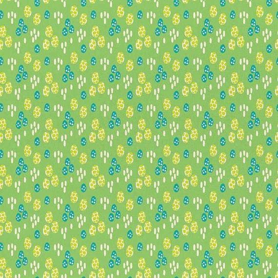 green cotton fabric - Dinosaur Stories - Dino Eggs Green - Paintbrush Studio Cotton Fabrics