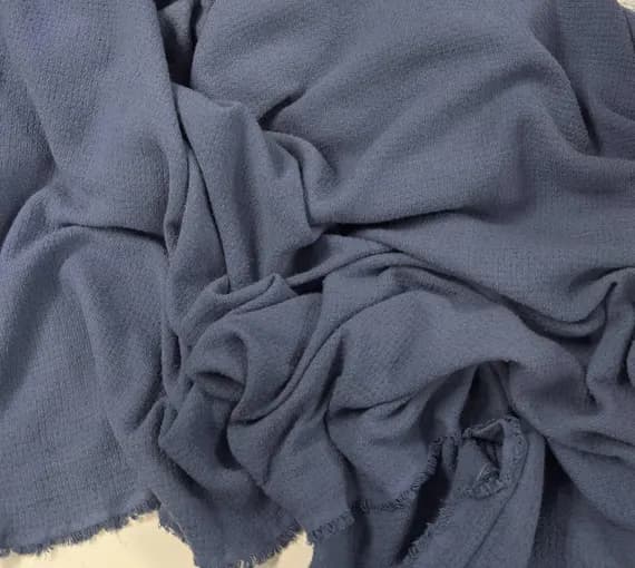 blue noil fabric - Denim Blue - Hand Dyed Raw Silk Noil Squares Weave Fabric