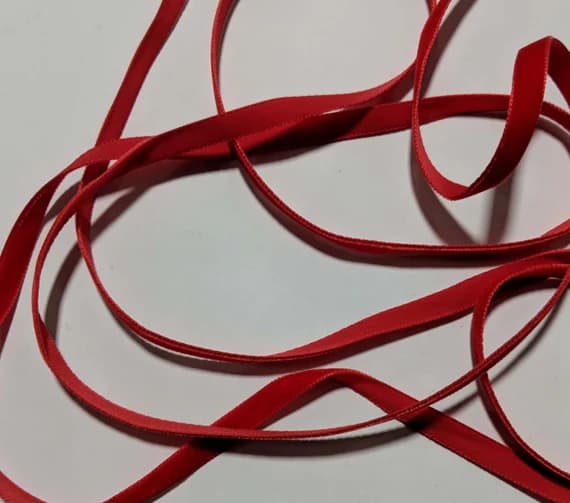 scarlet none - French VELVET Ribbon SCARLET RED by the yard 3/8 inch