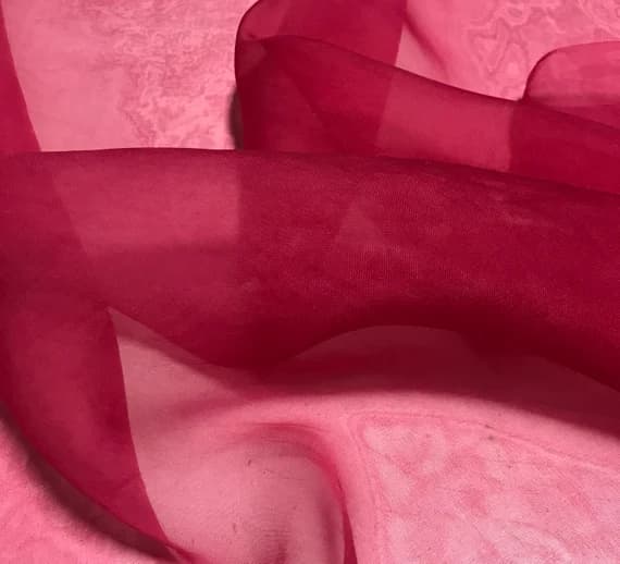 fuchsia organza fabric - Hand Dyed FUCHSIA PINK - Silk Organza Fabric