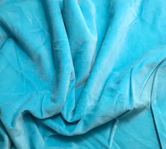 velvet fabric - Hand Dyed Cotton VELVETEEN Fabric AQUAMARINE 54" Wide