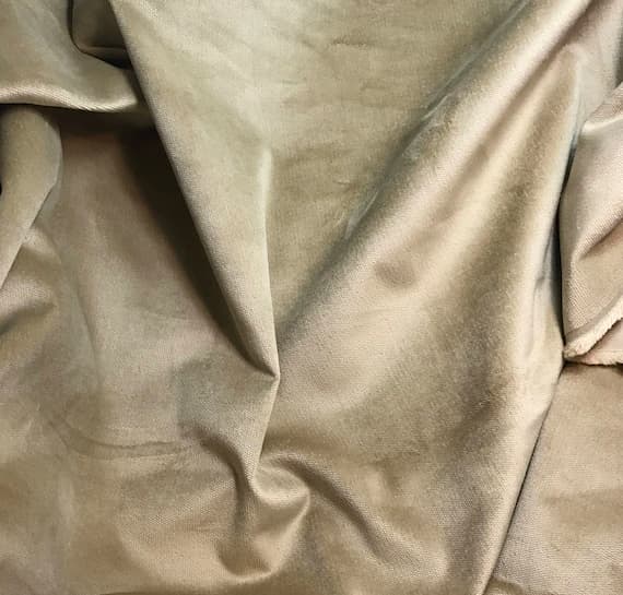 beige velvet fabric - Medium Beige Upholstery VELVET Fabric 54" wide