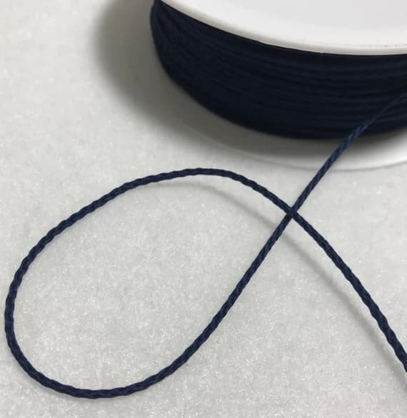 navy none - NAVY BLUE French Fine Cord Trim Made in France (1mm) 5 Yards