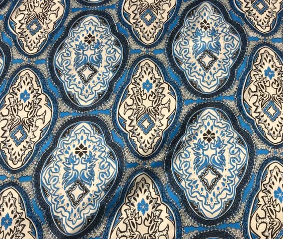 blue charmeuse fabric - Blue Bandanna - Silk Charmeuse