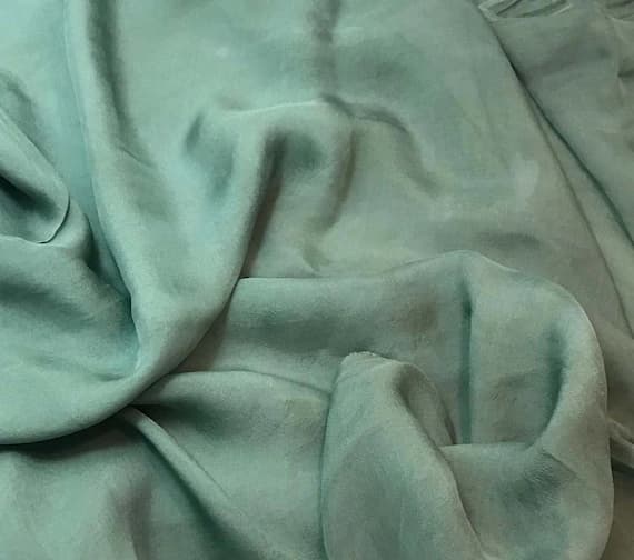 sage chiffon fabric - Hand Dyed SAGE GREEN Soft Silk Organza Fabric - 54" wide
