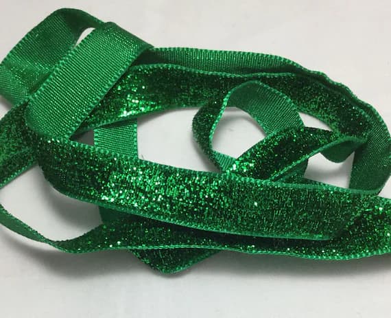 emerald none - French VELVET Ribbon Lurex Metallic EMERALD GREEN by the yard 13mm 1/2 inch