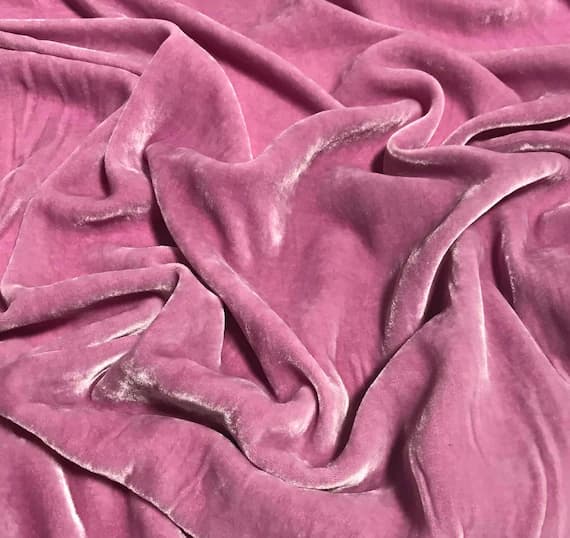 lilac velvet fabric - LILAC Hand Dyed Silk Velvet Fabric