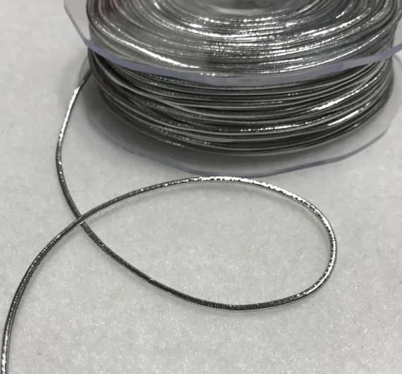 silver none - Silver Stretch Elastic Metallic Cord Made in France (3 yards)
