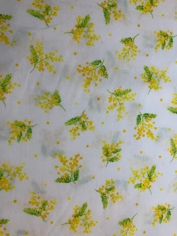 yellow cotton fabric - Yellow Floral Bunches - Yoihana - Cosmo Cotton Broadcloth Fabric